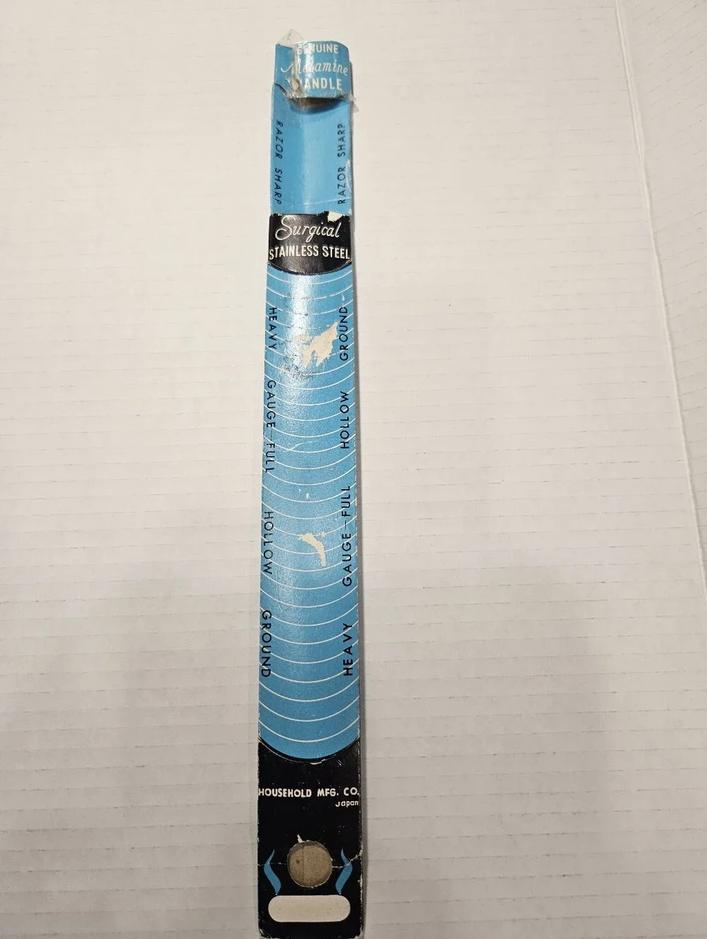 Vtg 1970s BLUE CORNFLOWER Pattern Slicing Knife Non-serrated Household Brand